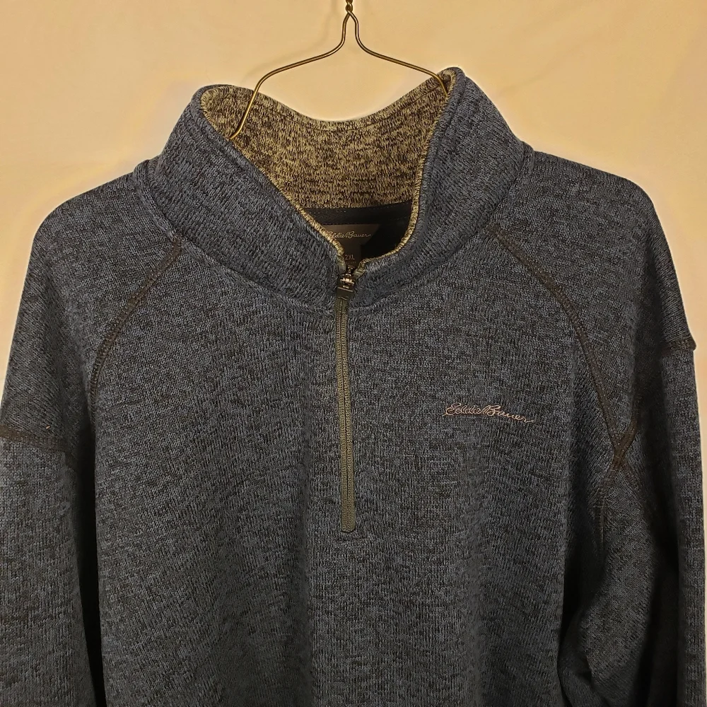 Eddie Bauer Men's Blue Quater Zip Sweater Size 2xl - Picture 2 of 4